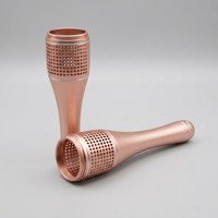 Grille de protection pour microphone en acier inoxydable, aluminium anodisé or rose, usinée CNC avec précision, logo couleur personnalisé OEM