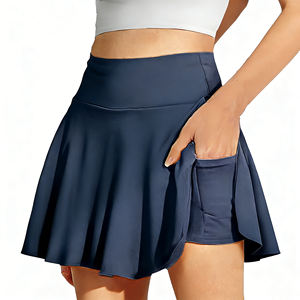 Offre spéciale sur Temu : Ensemble de 4 jupes-short décontractées pour femmes, taille haute, plissées, avec poches, légères, pour le sport - Product Image 1