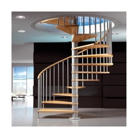 Escalier en spirale moderne pour lit mezzanine, structure en métal et bois, escalier en acier inoxydable, utilisation intérieure et extérieure
