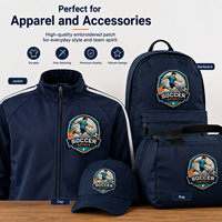 Écussons brodés personnalisés pour athlètes, badges de football en gros OEM pour équipes scolaires, vêtements, vestes et sacs