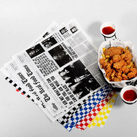Logo bedruckte lebensmittel öl pergament wachs papier rot schwarz blau überprüft burger sandwich französisch frites wraps