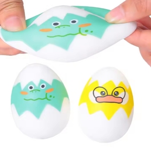 Vente en gros usine OEM Populaire Jouets anti-stress Fidget en TPR souple en forme d'œuf à presser, motifs Mignons Canard et Dinosaure pour Enfants - Product Image 4