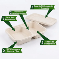 Assiettes en bagasse de canne à sucre naturelles réutilisables, écologiques, compostables, avec couvercle, micro-ondables, biodégradables et recyclables, vente en gros