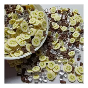 Fruit Banana Soft Polymer Clay Slices Sprinkles Mix Crystal Rhinestones Plastic Ice Cube Mini Nail Art Sticker Supplies