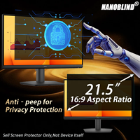 Filtro de Privacidad Antiespía de Doble Cara, Antideslumbrante, Protector de la Vista, Antihuellas, Película Removible para Monitor de PC Dell de 21.5 Pulgadas 16:9