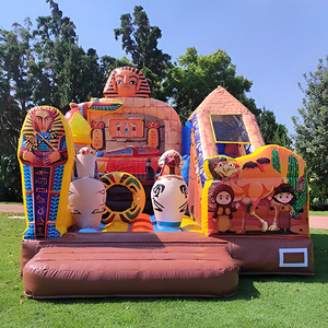 फिरौन बाउंसी महल ट्रेम्पोलिन हूफबर्ग के साथ स्लाइड कॉम्बो पैरा फिस्टेस फिरौन हूफबर्ग इंफ्लेटेबल हाउस - Product Image 1