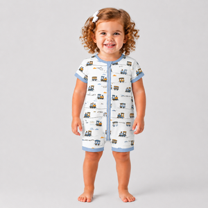 Zollfreie Kinder-Pyjamas aus Bambus mit YKK-Reißverschluss, Bodysuit mit Schleifenmuster, Langarm-Neugeborenen-Strampler im Großhandel - Product Image 1
