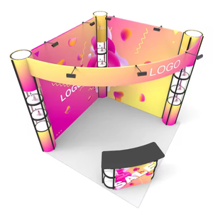 Tool-Free Portable <b>Aluminum</b> Spiral <b>Tower</b> Display 10x20 Modular Cosmetics Exhibition Booth for Expo Trade Shows - Product Image 5