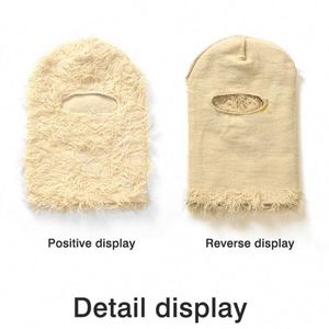 Pasamontañas de punto afelpado para esquí, con efecto desgastado y textura de hierba, para invierno, personalizado, al por mayor - Product Image 4