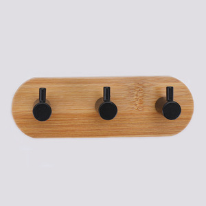 Crochets en bambou en bois adhésifs forts <span class=keywords><strong>pour</strong></span> portes <span class=keywords><strong>de</strong></span> salle <span class=keywords><strong>de</strong></span> bain <span class=keywords><strong>de</strong></span> <span class=keywords><strong>cuisine</strong></span> Crochets <span class=keywords><strong>de</strong></span> serviette en acier inoxydable sans couture-Nouveauté sans perçage requis - Product Image 1