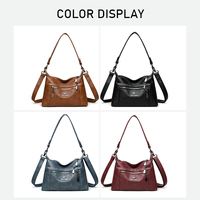 Sac bandoulière multi-couches élégant pour femme FOUR ONE en cuir PU avec chaînes, fermeture éclair, grande capacité, léger et résistant à l'eau