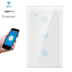 Abd AU standart ev yaşamı kablosuz güç Tuya akıllı duvar dokunmatik ışıklı anahtar ile çalışmak Wifi
