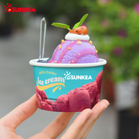 Pots à Glace Personnalisés et Imprimés en Gros de 12/8 oz, Récipients à Emporter et Coupelles à Gelato avec Couvercles