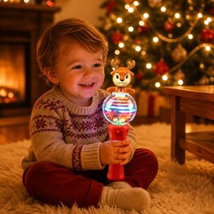 Juguetes Promocionales de Navidad, Reno, Bola Transparente Giratoria, Varita Luminosa LED, Barra Luminosa, Artículos para Fiestas Navideñas Infantiles - Product Image 4