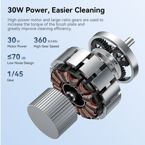 <span class=keywords><strong>Brosse</strong></span> de <span class=keywords><strong>nettoyage</strong></span> électrique rechargeable 2500mAh haute capacité IPX6 Type-C 360R/MIN 280R/MIN - Product Image 4