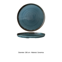 Assiette plate Harvest Blue Ø 26 cm empilable en céramique décorée à la main Dudson