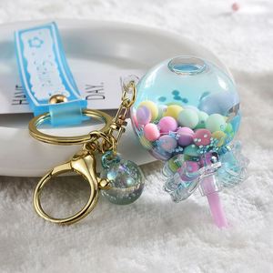 Hot Selling Quicksand Bottle Acrylic Oil Filled Lollipop <b>Key</b> <b>Chain</b> Cute Bag Pendant Car <b>Key</b> Ring Small Gift - Product Image 4