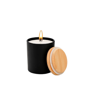 Service OEM de haute qualité, impression laser de logo, pot en verre rond anti-déversement avec couvercle en bois, style artistique, modèle de peinture en bambou et pin - Product Image 4