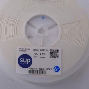Manufacturer Direct RR3216 1206L1155FT 1206 3216 Resistors Chip Resistors SMD Resistors 11.5Mohm 1% 1/4W Thick Film Resistor - Product Image 1