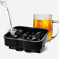 BHD forme amusante lave-vaisselle micro-ondes bouledogue moule à glace sans BPA libération facile 3D forme de chien Silicone bac à glaçons pour whisky