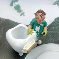 Figura Decorativa de Resina con Diseño Dental, Regalo Creativo para Dentistas, Escultura de Dientes, Decoración para Consultorio Odontológico u Oficina
