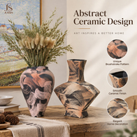 Vase à fleurs en céramique artistique Jossin avec un design de surface abstrait à effet de pinceau pour un style d'intérieur contemporain