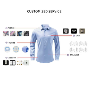 Chemise habillée de luxe sur mesure pour homme, 100 % coton, manches longues, formelle de bureau, pour soirée, ODM OEM - Product Image 2