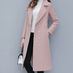 2025 moda elegante mujer Lana doble botonadura terciopelo <span class=keywords><strong>abrigo</strong></span> invierno lana <span class=keywords><strong>abrigo</strong></span> - Product Image 1