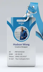5 uds tarjeta de trabajo Impresión de tarjetas de PVC diseño personalizado gratuito 0,76mm impermeable impresión en Color esquinas redondas Tarjeta de Identificación de empleado