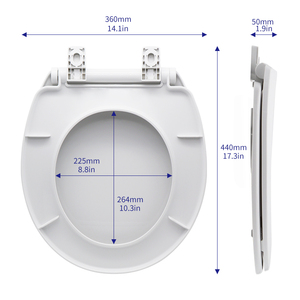 Modern O/V Shape Slim PP <strong>Toilet</strong> <strong>Seat</strong> Set Simple <strong>Quick</strong> <strong>Release</strong> with Slow Drop Easy Operation American Round WCtoile <strong>Seat</strong> Cover - Product Image 4