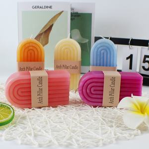 Décoration de mariage et de scène de luxe avec pilier parfumé à la cire de soja bougies en forme de bâton arqué - Product Image 1