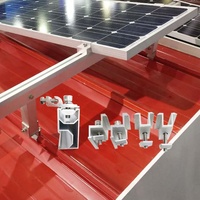Kit de fixation solaire pour toit en aluminium Solar Master, rail, pince, pied en L pour panneau photovoltaïque
