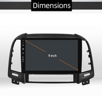 Lecteur DVD de voiture 9 pouces Navigation véhicule intégré Multimédia de voiture USB/SD GPS Navigation 2 Din Autoradio pour Hyundai SANTAFE