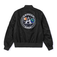 Vente en gros du fabricant, veste de pilote d'astronaute, patchs de printemps et d'automne, veste de baseball fine brodée pour hommes