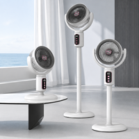 Ventilateur de sol silencieux sur pied, électrique, rechargeable 4000 mAh, pour chambre, 5 vitesses, minuterie 8h, affichage LED, télécommande intelligente