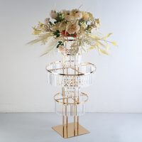 Support de chandelier moderne en métal doré, durable et écologique, sans électricité, pour centres de table de mariage et événements