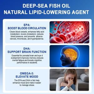 Capsule di Olio di Pesce di Acque Profonde 240pz Capsule Softgel di Olio di Pesce Omega3 per Promuovere la <span class=keywords><strong>Salute</strong></span> Cardiovascolare - Product Image 6