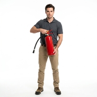 Extincteur à poudre sèche robuste 5kg/6kg/8kg/12kg avec poignée ergonomique rouge et manomètre à membrane