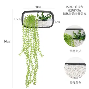 DS2014 New Product Plant Wall Hanging Home Indoor Decorate Green Lify Pine Cone Hanging Artificial Plants Pot