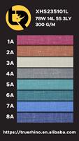 Tissu de costume en laine mérinos biologique en gros, 78% laine, 14% lin, 5% soie, 3% fil teint pour costumes sur mesure