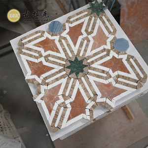Mosaicos de Mármol Rosso <span class=keywords><strong>Alicante</strong></span> y Azul Macaubas de Alta Calidad para Diseño de Interiores, Revestimiento de Paredes, Baños, Hoteles y Villas - Product Image 1