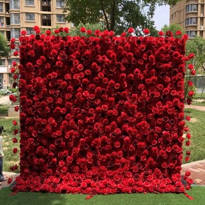 Mur de fond floral artificiel classique aux tons sombres avec un arrangement de roses épaisses pour plusieurs scènes commerciales - Product Image 3