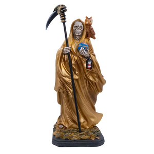 Seven Color Santa Muerte Statue Set | Folk Saint of Life, Death & Tran - Cast a Stone Seven Color Santa Muerte Statue Set | Folk Saint of Life, Death & Tran - Cast a Stone