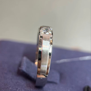 Bague en platine PT950 avec diamant de laboratoire pour homme, bague de fiançailles et de mariage - Product Image 1