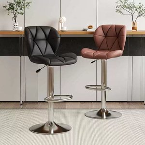 NEW Best Selling Modern <b>Leather</b> <b>Bar</b> Chair High Quality Swivel <b>Bar</b> <b>Stool</b> <b>Leather</b> Counter High Chair Kitchen <b>Bar</b> <b>Stool</b> High Chair - Product Image 2