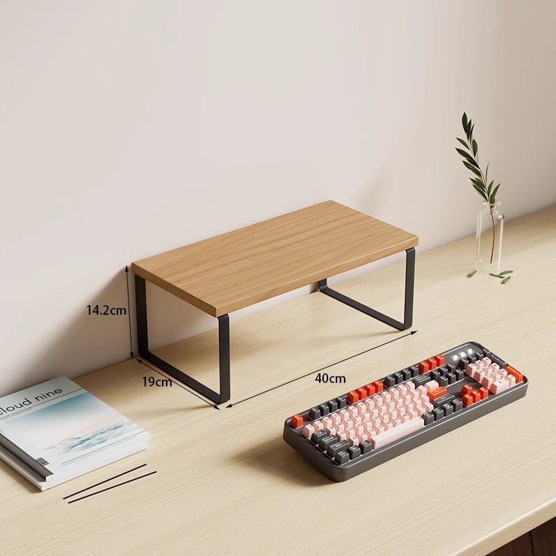 Small size 40X19X14.2CM, natural wood color with black frame.