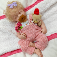 Poupée Reborn personnalisée avec cheveux implantés à la main, corps entier en silicone, peinte, collectionnable, 20 pouces, LOULOU, bouche ouverte, sucette utilisable