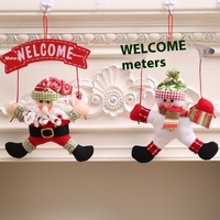 Panneau de bienvenue de Noël, ornements suspendus, pendentifs en peluche Père Noël et Bonhomme de neige, décorations murales et de porte pour la maison et les fêtes