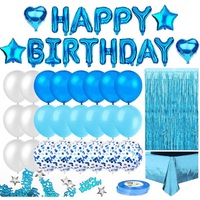 Ballons en feuille scintillante Magic Lights et nappe à franges, ensemble de décorations pour fête d'anniversaire, fournitures de décoration de fête