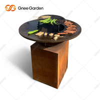 Barbecue portable moderne en acier Corten pour extérieur, pliable, avec fonction de fumoir, allumage automatique, durable, étanche